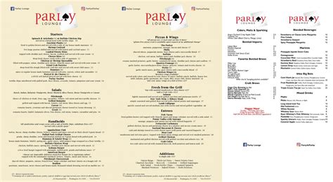 parlay lounge menu  Parlay Lounge, Casual Dining American cuisine