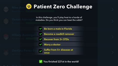 patient zero challenge bitlife  Below are the five tasks you will have to complete to finish the Amongst Us Challenge in BitLife: Become