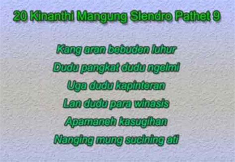 paugeraning tembang kinanthi ingkang trep yaiku Paugeraning pranatacara adicara lan pamedhar sabda Pranatacara ingkang asring disebat Master Of Ceremony ( MC ), pambiwara, pranata adicara, pranata titilaksana, pambyawara, utawi pranata laksitaning adicara, inttih punika paraga ingkang tinanggenah nata cara utawi acara, ingkang bakunipun, ayahanipun inggih punika nglantaraken cak