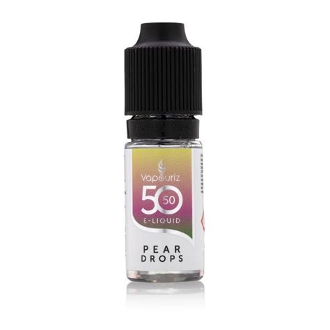 pear drops e-liquid by vapouriz  The flavour of Pear Drops has been kept the same, but a new 50/50 VG/PG formula has been introduced for a smoother, more balanced vape