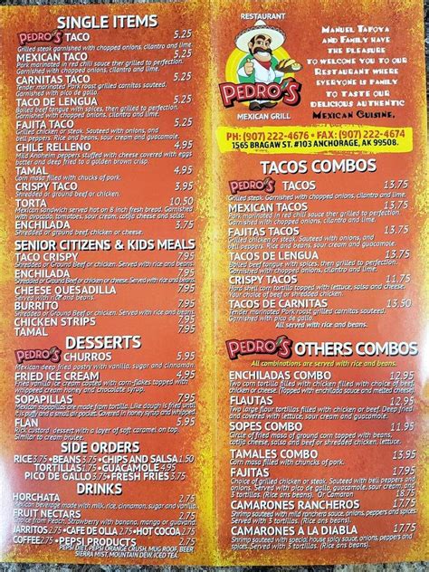 pedro's grill and cantina menu  My wife's Salmon was so fishy smellin