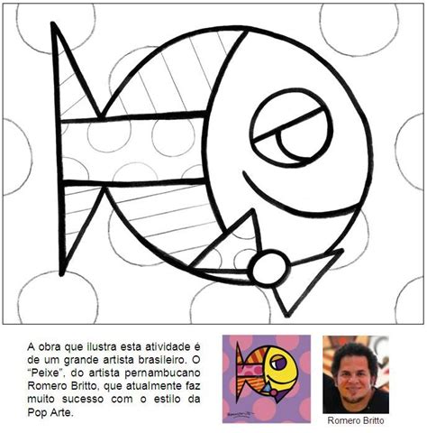 peixe do romero britto para colorir br