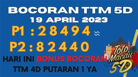 pengeluaran ttm 5d Mungkin anda salah satu yang suka dengan pasaran toto macau 5D