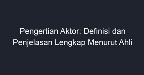 pengertian aktor aktor-aktor di luar pemerintah yang merespon masalah publik