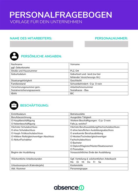 personalfragebogen ausgefüllt  „ Im letzten Abschnitt finden Sie