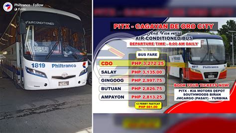 philtranco cagayan de oro to manila schedule  Take the bus and ferry from Philtranco Pasay to Cagayan De Oro