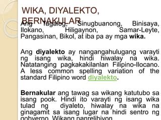 pinagsama-samang wikang bernakular tagalog at english bansang Pilipinas