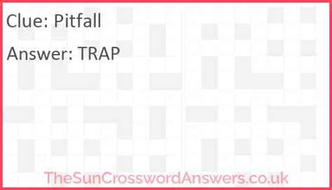 pitfall maybe crossword clue  PITFALL: Unforeseen difficulty 51% 8 OVERRUNS: Unforeseen costs 51% 7 HITCHES