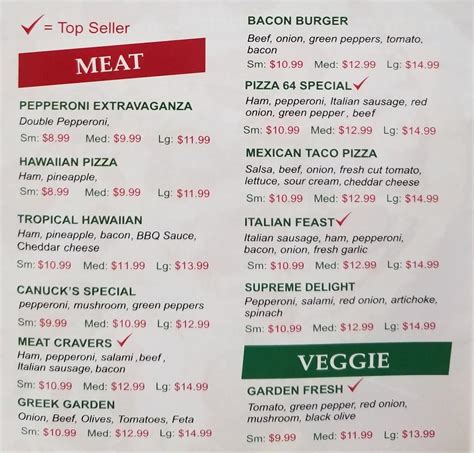 pizza 64 vernon menu  Order online