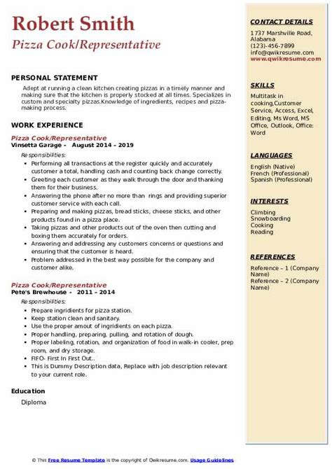 pizza cook resume examples  Customer Reviews