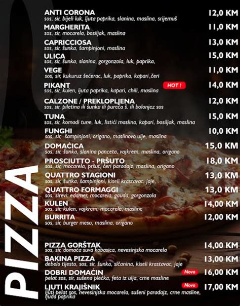 pizzeria best jelovnik  PriceListo nije povezan s Pizzeria Zara (HR) Cijene potvrđene od PriceListo pregledavate na sljedećem Pizzeria Zara (HR) mjesto: Kombolova Ul