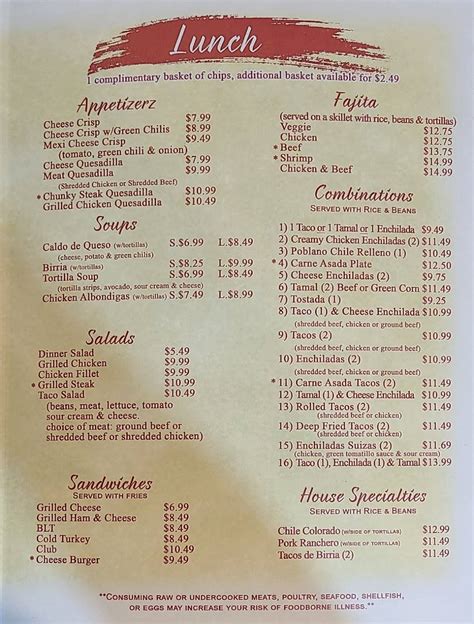 plazita méxico café menu  1986 SE ABRE