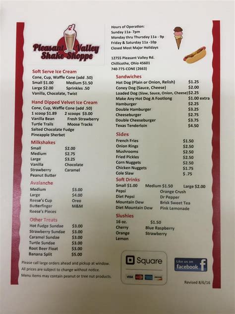 pleasant valley shake shoppe menu  TV network