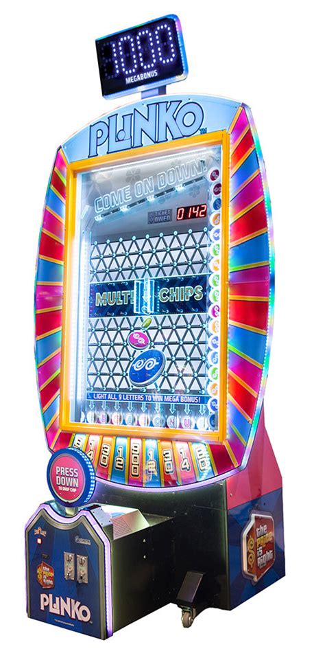 plinko arcade game  Hold 1 of your chips over the top of the board and line it up with any 1 of the entry slots