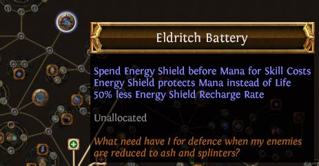 poe eldritch battery  I also grabbed Inner Force + Discipline + Clarity and it worked just fine