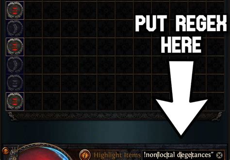 poe map regex  Triple dots menu -> stash search -> hover over the newly created menu and edit -> add a regex to the top field and a name for it in the bottom field -> save Regex is a well known standard to find and compare text section