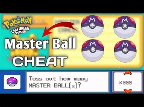 pokemon leaf green master ball code  Nest ball: Show a Heracross to the girl close to the Pattern bush on island 6