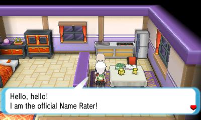 pokemon y name rater  If the player shows the Name Rater a Pokémon they are the Original Trainer of, the Name Rater will offer to give it a nickname or change its existing nickname