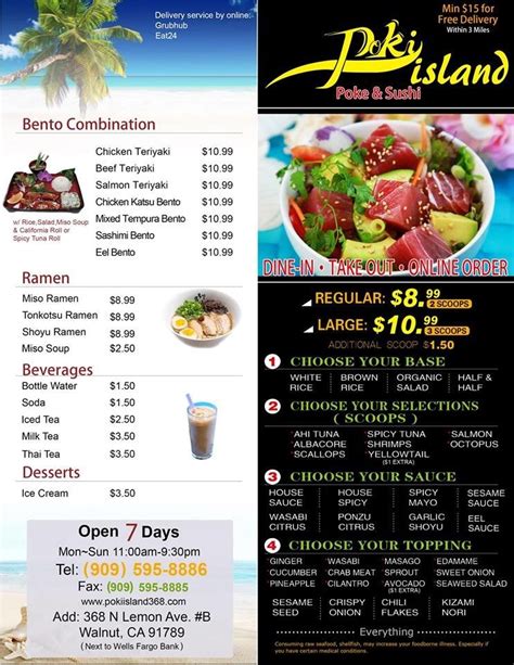 poki island menu  The most commonly ordered items and dishes from this store