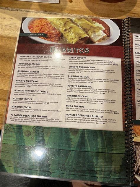 pompeyos mexican grill menu  **First portion of gauc & queso free on Create your Own entrees