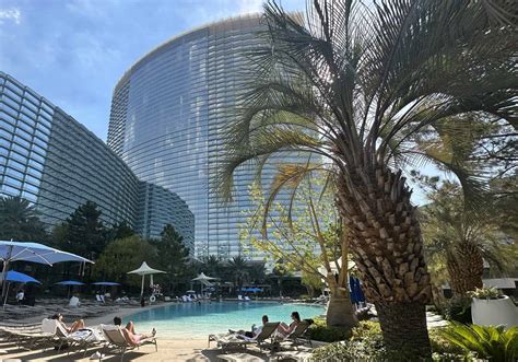 pool at aria las vegas pictures  You can find a spot near the edge of the pool to set