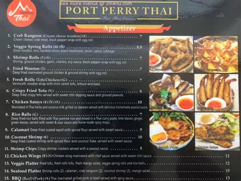 port perry thai menu Thai Restaurant in Port Perry, Ontario