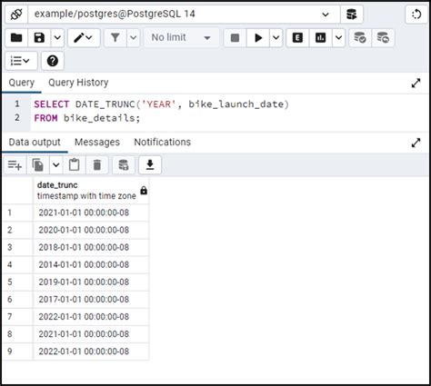 postgres date_trunc quarter  Extract quarter from Timestamp in Postgresql