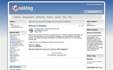 powered by geeklog 0 or higher - PHP v5