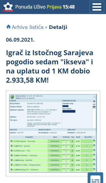 premier kladionica provjera listića sms 07