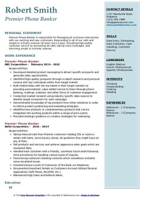 premier phone banker resume examples  Hiring managers may use a range of keywords in job descriptions to highlight specific skills or experience they're searching for in a candidate