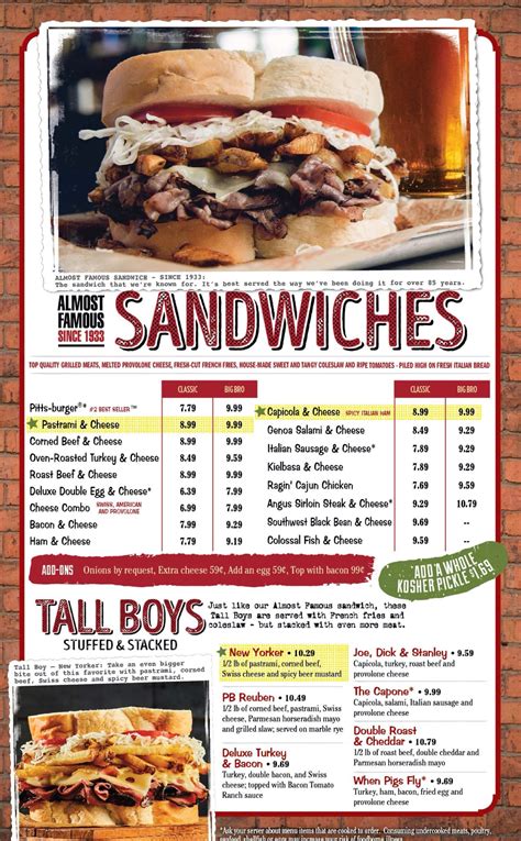 primanti brothers coupons 6 (3,000+ ratings) | DashPass | Italian, Pizza | $$ Pricing & Fees