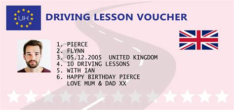 printable driving lesson voucher  It worked out perfectly and was easy to edit and print