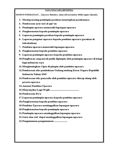 protokol upacara bahasa inggris  Terima kasih atas kedatangan dan perhatian pada hadirin sekalian