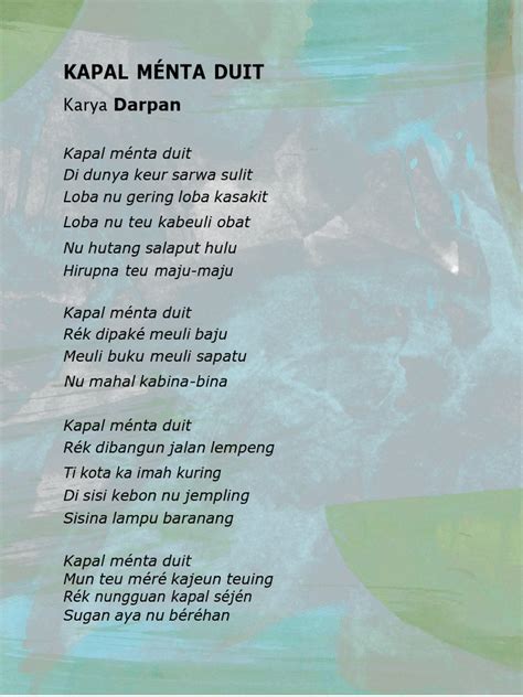 puisi kapal menta duit  Taman