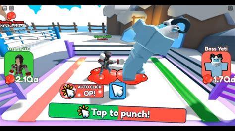 punch simulator yeti boss Hoy Makux tendra que convertirse en el hero o villano mas poderoso de todo Roblox y poder destruir todo el mundo con un solo golpe! ¿Podrá Makux cumplir la m