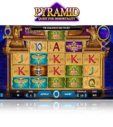 pyramid quest for immortality online  Pyramid: Quest for Immortality™ is a 720-bet way, 5-reel video slot that features Wild substitutions, Wild Generations, a Multiplier and the Avalanche™ feature