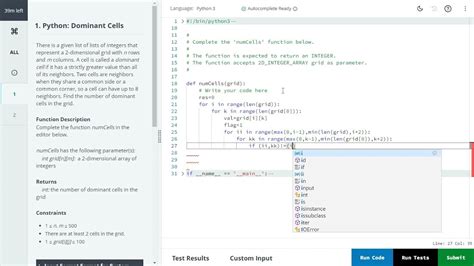 python dominant cells hackerrank solution github  Add this topic to your repo