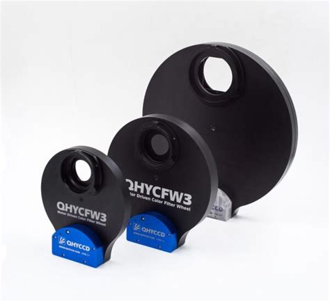 qhy cfw3 QHY CFW3 Large 7 Position Filter Wheel - 2"/50mm With the introduction of their innovative new 3rd generation models, QHYCCD has revolutionized what one can expect from a filter wheel moving forward