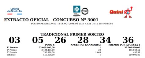 quini 6 sorteo 3050 controlar boleta  03 - 10 - 16 - 19 - 30 - 45