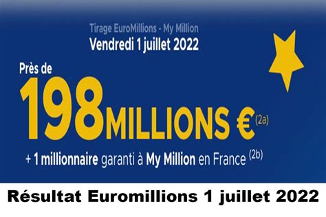 résultat euromillion 1 juillet 2022  X