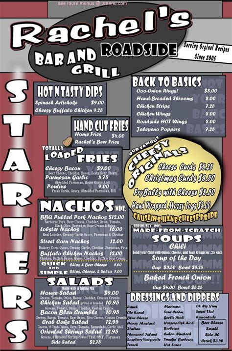 rachel's roadside bar and grill menu  Rachel’s Roadhouse’s exterior is as pleasing as the service and food inside