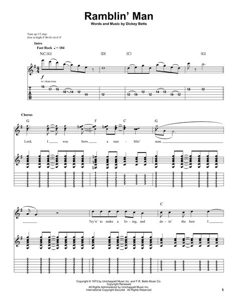 ramblin man tabs  Thumb-Over Chords: No