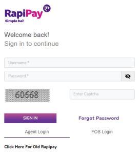 rapipay agent login Open the app and enter your Rapipay Agent credentials, including your username, password, and mobile number