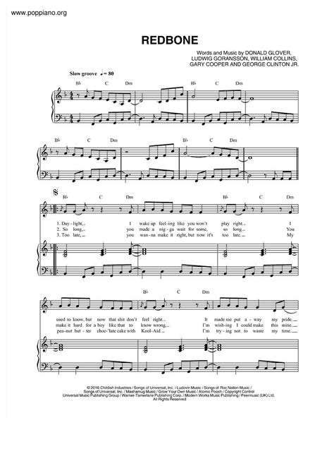 redbone sheet music  6