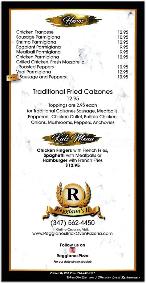 reggianos 2 staten island menu  Order Online Now > Real Menu Prices > November DISCOUNTS!