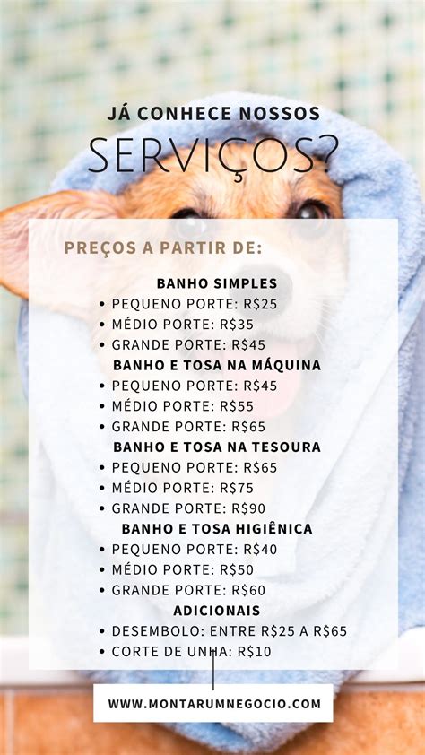 regras para pacote de banho e tosa  R$ 20, 99