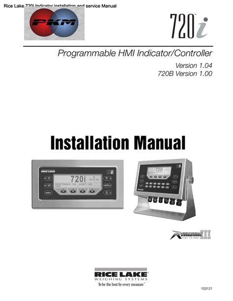 rice lake 720i service manual  DIG I/O Menu