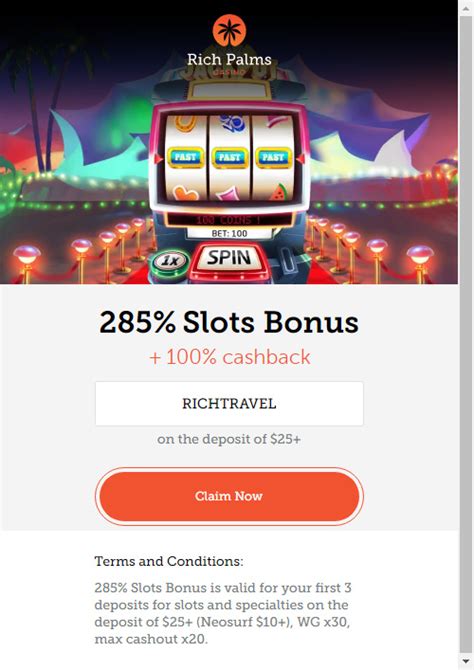 rich palms coupons  and offers a broad selection of bonuses and other promotions