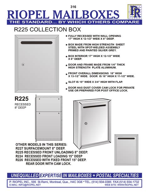 riopel mailboxes  R246 LETTER SLOT COLLECTION BOX