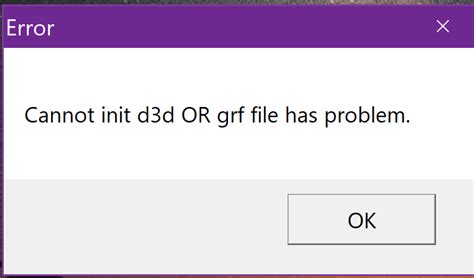 ro cannot init d3d or grf file has problem 4 Rejected from Server